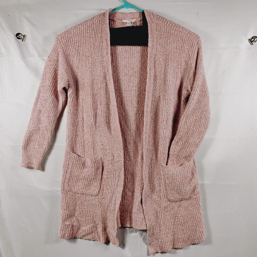 Time and Tru Women's Open Front Cardigan Sweater Midweight Size Large 12-14 Pink